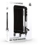 Daewoo 9 Fin Oil Filled Radiator 2000W Portable Electric Heater With Thermostat