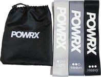 POWRX Resistance bands, set of 3, training bands, gymnastics bands incl. carrying bag, training band, Theraband, various strengths, training bands for