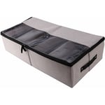 Foldable Boîte De Rangement Pour Chaussures -Robe Organisateur Chaussette Soutien-Gorge Sous-Vêtement Sac De Rangement En Coton Gris Clair