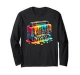 Dripping Paint Art Vintage Radio Antique Radios Long Sleeve T-Shirt