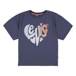 Levi's Girls Lvg Heart Oversized Tee 4ej236 Tshirt, Crown Blue, 16 Years UK