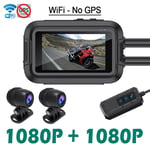 Dual 1080P Motorcycle DVR Full Body Waterproof Moto Camera Wifi GPS Dash Cam