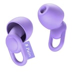 Silicone Ear Plugs for Noise Reduction - Reusable Soft Comfortable Earplugs for Sleeping,Noise Sensitivity & Flights -16 Ear Tips in XS/S/M/L, with 2 Travel Boxes - 33dB Noise Cancelling (Purple)