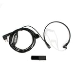 Retevis Walkie Talkie Earpiece Throat Mic Covert Acoustic Tube Headset Compatible for 2 Pin Motorola CP040 DP1400 GP300 GP2000 Hyera G15/G18 2 Way Radio (1 Pcs)