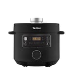 Tefal Turbo Cuisine Electric Pressure Cooker, 10 Programmes inc. stew, steam, bake, slow cooker, Rice cooker, 4.8L, 1000 W, Plastic, Black, CY754840