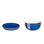 Denby Natural Canvas Large Mug Set of 2 & 1048807 Imperial Blue 2 Piece Cereal Bowl Set