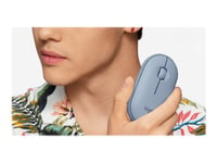 Logitech Pebble M350 - Mus - Optisk - 3 Knappar - Trådlös - 2.4 Ghz, Bluetooth - Trådlös Usb-Mottagare - Blåbär