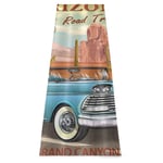 CONICIXI Tapis Yoga US Route 66 Vintage Arizona Road Trip Cactus Tapis d'exercice Pilates de 5 mm pour rester à la maison d'entraînement Gym Fitness Meditation