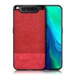 Samsung Berlin Galaxy A80 kuoret - PU-nahka + kangas / punainen Punainen