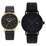 Gigandet Mixte Analogique Quartz Japonais Montre avec Bracelet en Cuir AVG43AVG42-Duo-01