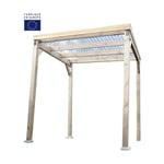 Habrita - Carport autoclavé toit plat économique avec couverture surface 4 m2 - CAR2020TA