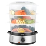 Food Steamer 3 Tier – VonShef Electric Vegetable Steamer 9L with Timer – 800W