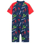 Marvel Kids Swimming Costume Summer Holiday Essentials for Kids Hulk Spiderman Childrens Swimwear 3-10 Years Short Sleeve Full Body Swimsuit Beachwear (Red/Navy Avengers, 5-6 Years)