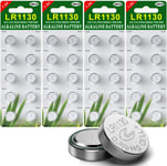 Lot de 40 piles bouton alcalines AG10 LR1130 1,5 V sans mercure