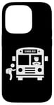 Coque pour iPhone 14 Pro Emblème de bus scolaire avec logo conducteur jaune