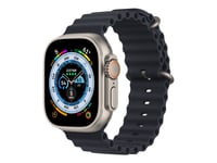 Apple Watch Ultra - 49 Mm - Titan - Smart Klocka Med Ocean-Band - Fluoroelastomer - Midnatt - Handledsstorlek: 130-200 Mm - 32 Gb - Wi-Fi, Lte, Uwb, Bluetooth - 4G - 61.3 G