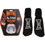 METAL BOXE Althus Protège Dents & MB153 Protège-Tibias/Pieds Noir Taille M