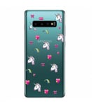 Coque Galaxy S10 PLUS licorne coeur unicorn cute kawaii transparente