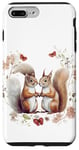 Coque pour iPhone 7 Plus/8 Plus Écureuil Woodland Cœur papillon Valentine Woods Rouge