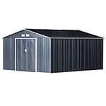 Outsunny Garden Shed Storage Outdoors Water proof Deep Grey 3820 mm x 3400 mm x 2000 mm