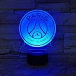 LED Nattlampa FC Paris Saint Germain Fotbollsklubb 3D Illusion Barn Barn Ligue 1 Fotboll Logotyp PSG Nattlampa AM5248