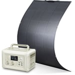 Allpowers - Générateur solaire portatif de centrale électrique avec le panneau solaire Flexible monocristallin de 200W pour le Camping d'urgence R600