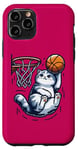 Coque pour iPhone 11 Pro Belle idée cadeau design drôle chat qui fait du basketball