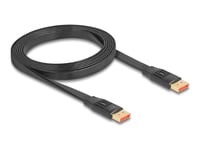 Delock - Displayport-Kabel - Displayport (Hane) Till Displayport (Hane) - Displayport 1.4 - 2 M - Platt Ribbon, Upp Till 32,4 Gbps Datahastighet, 8K Uhd-Stöd (7680 X 4320) - Svart