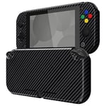 eXtremeRate PlayVital Coque de Protection pour Nintendo Switch Lite,Coque Rigide pour Switch Lite(Protection Écran&Capuchon Joystick&Cap Bouton Sticker Inclus)-Fibre Carbone Graphite