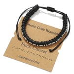 Morse Code Alfanumerisk Par Armband Justerbara Armband Morse Code String ZJ8402-Fuck Cancer