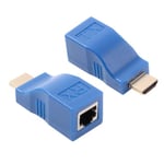 Connectique Câble & adaptateur moniteur Adaptateur d extension HDMI vers RJ45 (récepteur et émetteur) par câble Cat-5e / 6, distance de transmission: 30 m (bleu)