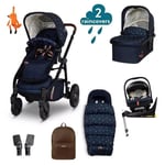 Cosatto Wow 3 Everything Bundle - 360 Rotating Base and Baby Car Seat Pram Set