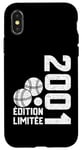 Coque pour iPhone X/XS 23e Anniversaire Vintage 2001 Édition Limitée Pétanque