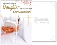 Special Daughter First Holy Communion Card Girl's  1st  Holy Religious Gift New