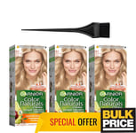 Garnier color naturals 9.1 Très Léger Ash Blonde Cheveux Couleur 3-pack