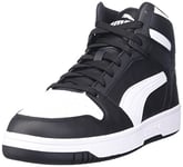 PUMA Men's Rebound Layup Sneaker, Black/White, 10 UK