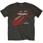 The Rolling Stones Men's Vintage Tongue Logo T-Shirt, Grey, XX-Large