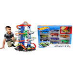 Hot Wheels City Super Dino Robot Garage avec T-Rex, pour contenir jusqu’à 100 petites voitures & Coffret 10 véhicules, jouet pour enfant de petites voitures miniatures, modèle aléatoire, 54886