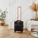 IT Luggage Black & Rose Gold Divinity Soft Shell Suitcase