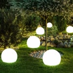 Spots à Encastrer Jardin Boule Solaire LED Extérieur Lampe Blanc Argent 6er Set