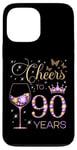 Coque pour iPhone 13 Pro Max Cheers to 90 Years Old 90th Birthday Party Women 90th Birthday Party