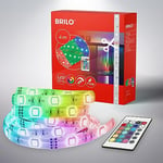 BRILONER - 4m LED Strip RGB, Bande LED USB, Chaîne d'éclairage décorative, Bande LED, Lumière colorée et effets, Raccourcissable, Variable, Télécommande