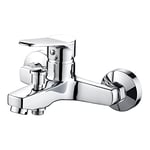 Ibergrif M13059-1, Mitigeur monocommande Bain Douche, Robinet à Montage Mural, Raccord Fileté pour Flexible en 1/2", Chromé, Argent