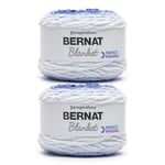 Bernat Blanket Perfect Phasing Dark Blue Cake Yarn - 2 Pack of 10.56oz/299.37g - 100% Polyester - #6 Super Bulky - 220 Yards for Knitting, Crocheting, Crafts & Amigurumi, Chunky Chenille Yarn