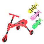 3-Wheel Foldable Ride-On Tricycle Beetle Trike Antennae Handlebar Red Black