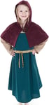 PRETEND TO BEE Norse Viking Lady/Girl Fancy Dress Costume for Kids, 7-9 Years