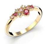 Festive Nelly Pink färgrika diamant och sten ring 609-019P-KK