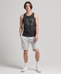 Superdry Mens Organic Cotton Vintage Logo Jersey Shorts - Grey - Size Small