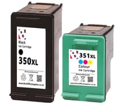 350XL Black and 351XL Colour Refilled Ink Cartridge For HP Deskjet D4200 Printer