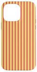 Coque pour iPhone 14 Pro Max Jaune corail rose rayé Esthétique Girly Preppy Stripes